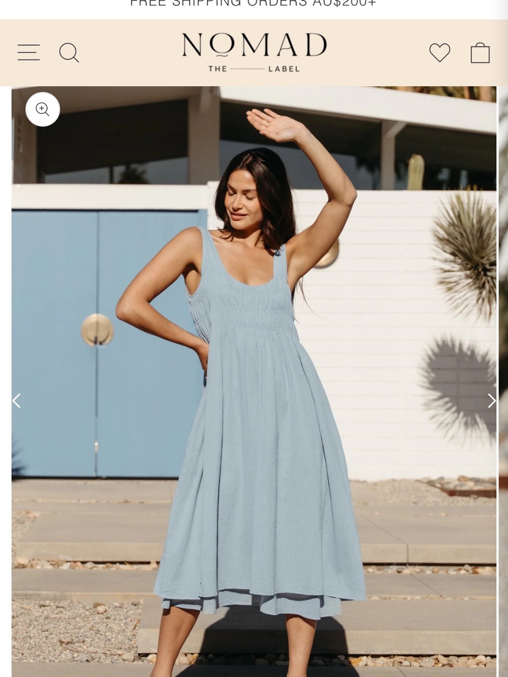 Nomad Del Monte Midi Dres in Slate Blue